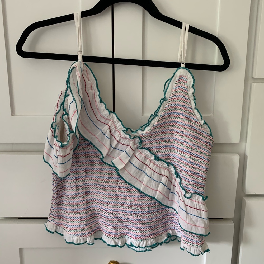 multi colored stretchy adjustable tank top